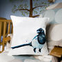 Inky Magpie Large Luxury Cushion And Pad, thumbnail 2 of 4
