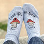 Mummy And Me Mushroom Personalised Socks, thumbnail 1 of 4