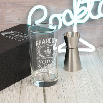 Personalised Vodka Highball Glass And Gift Set, 2 of 5