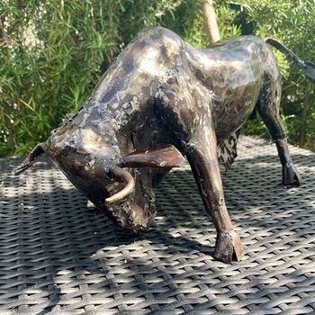 Recycled Metal Bull Sculpture Art083, 5 of 8