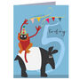 Mini Tapir And Lemur 5th Birthday Card, thumbnail 2 of 4