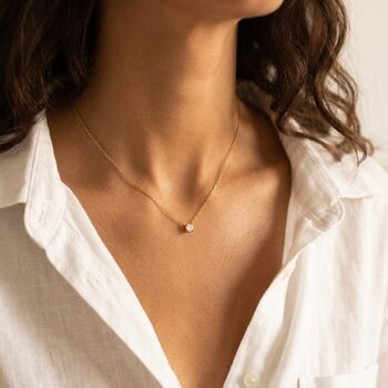 Solitaire Diamond Necklace Gold, 5 of 10