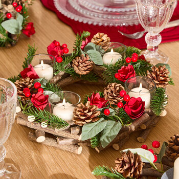 Winter Roses Christmas Candle Holder, 3 of 6