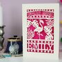 Completely Fabulous Flamingo Papercut Card, thumbnail 5 of 7