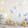 Space Rockets Planets And Stars Wall Sticker Set, thumbnail 1 of 5
