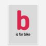 'B' Is For Bike Infographic Cycling Art Print, thumbnail 2 of 5