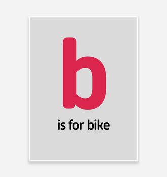 'B' Is For Bike Infographic Cycling Art Print, 2 of 5