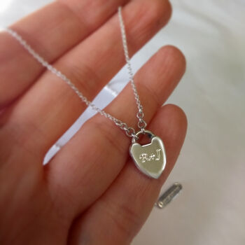 Personalised Padlock Heart Necklace, 2 of 11