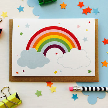 Children's Rainbow Card With Rainbow Sticker, 3 of 5