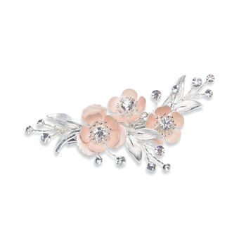 Silver Plated Dainty Floral Hair Bridal Clip, 2 of 7