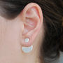 Circular Sterling Silver Two Way Earring Jackets, thumbnail 1 of 4