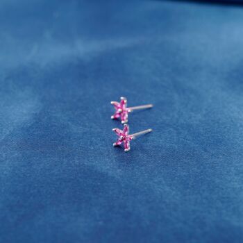 Pink Tourmaline October Birthstone 925 Silver Stud Earrings, 4 of 9