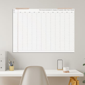 Personalised 2025 Notebook Style Calendar | A1 Or A2 Wall Planner, 3 of 3