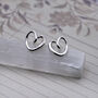 Sterling Silver Heart Loop Stud Earrings, thumbnail 3 of 7
