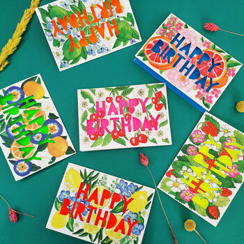 Happy Birthday Floral Limes Birthday Card, 3 of 5