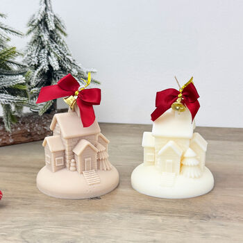 Snowy Christmas Village House Nativity Christmas Candle, 8 of 11