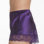 Lace French Knicker In Purple Satin, thumbnail 2 of 3