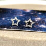 Well Done Graduation Sterling Silver Open Star Earrings, thumbnail 11 of 12
