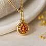 Personalised Gold Plated Sterling Silver November Citrine Birthstone Necklace, thumbnail 1 of 10