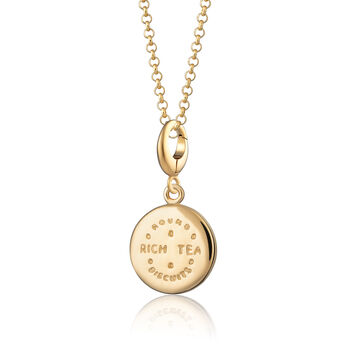 18ct Gold Rich Tea Biscuit Charm Necklace, 2 of 6