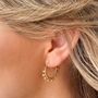 Gold Plated Beaded Ball Hoop Earrings, thumbnail 1 of 8