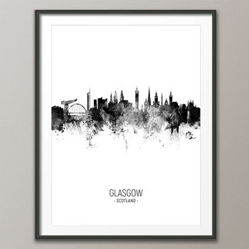 Glasgow Skyline Portrait Print And Box Canvas, 4 of 5