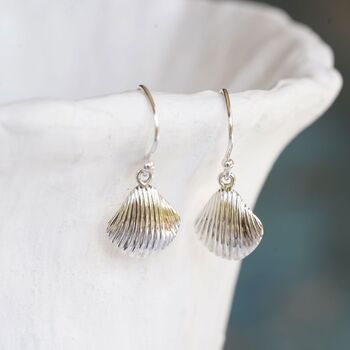 Sterling Silver Shell Earrings, 3 of 6