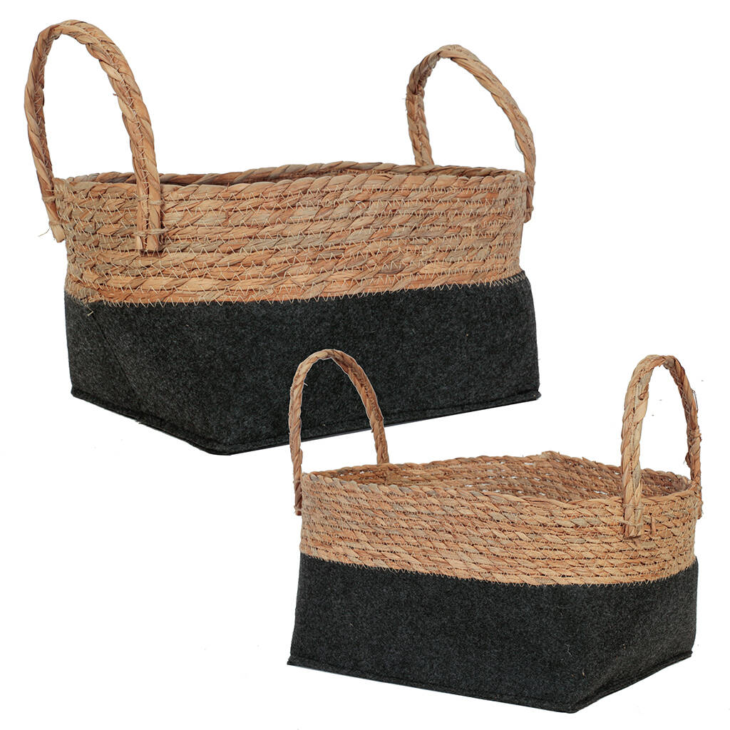 Set Of Two Wicker Planter Baskets By Dibor