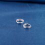 Silver Thick Huggie Hoop Earrings, thumbnail 2 of 7