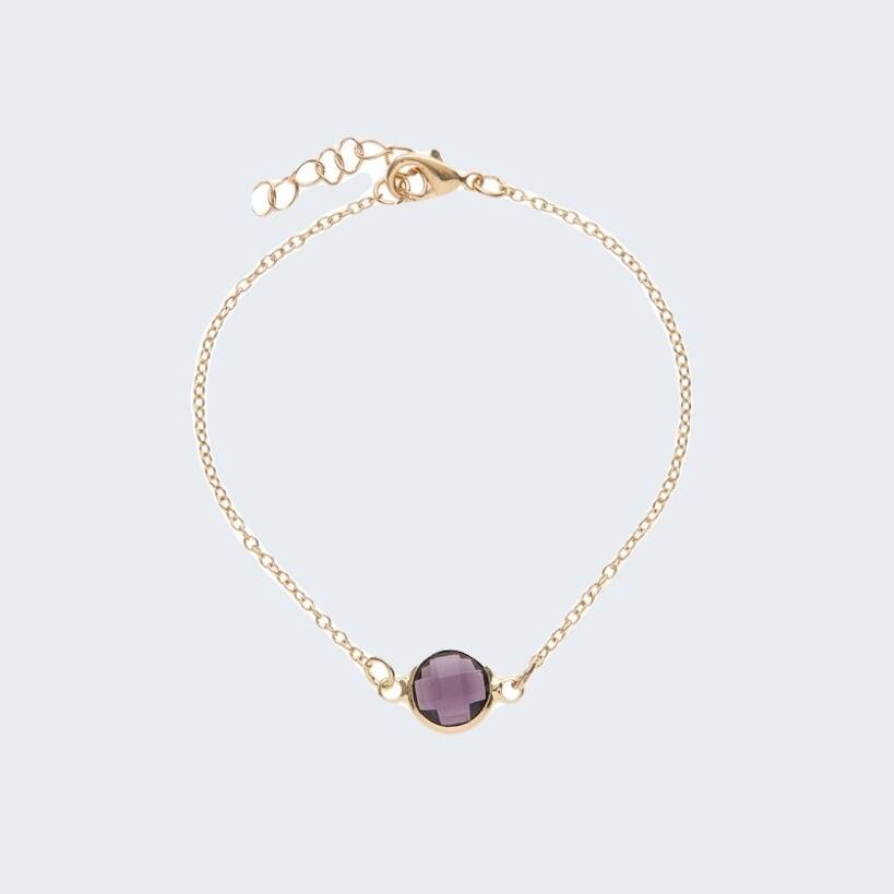 Gold Plated Purple Amethyst Bracelet By Baronessa