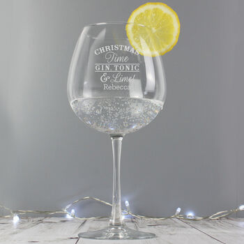 Personalised Christmas Gin Balloon Glass, 4 of 4