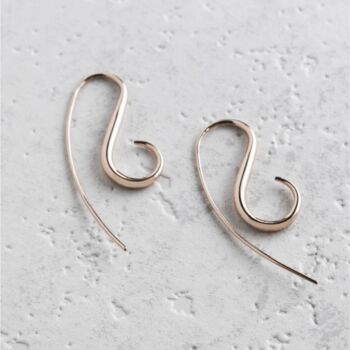Gold Plated Silver Long S Hook Earrings, 3 of 8