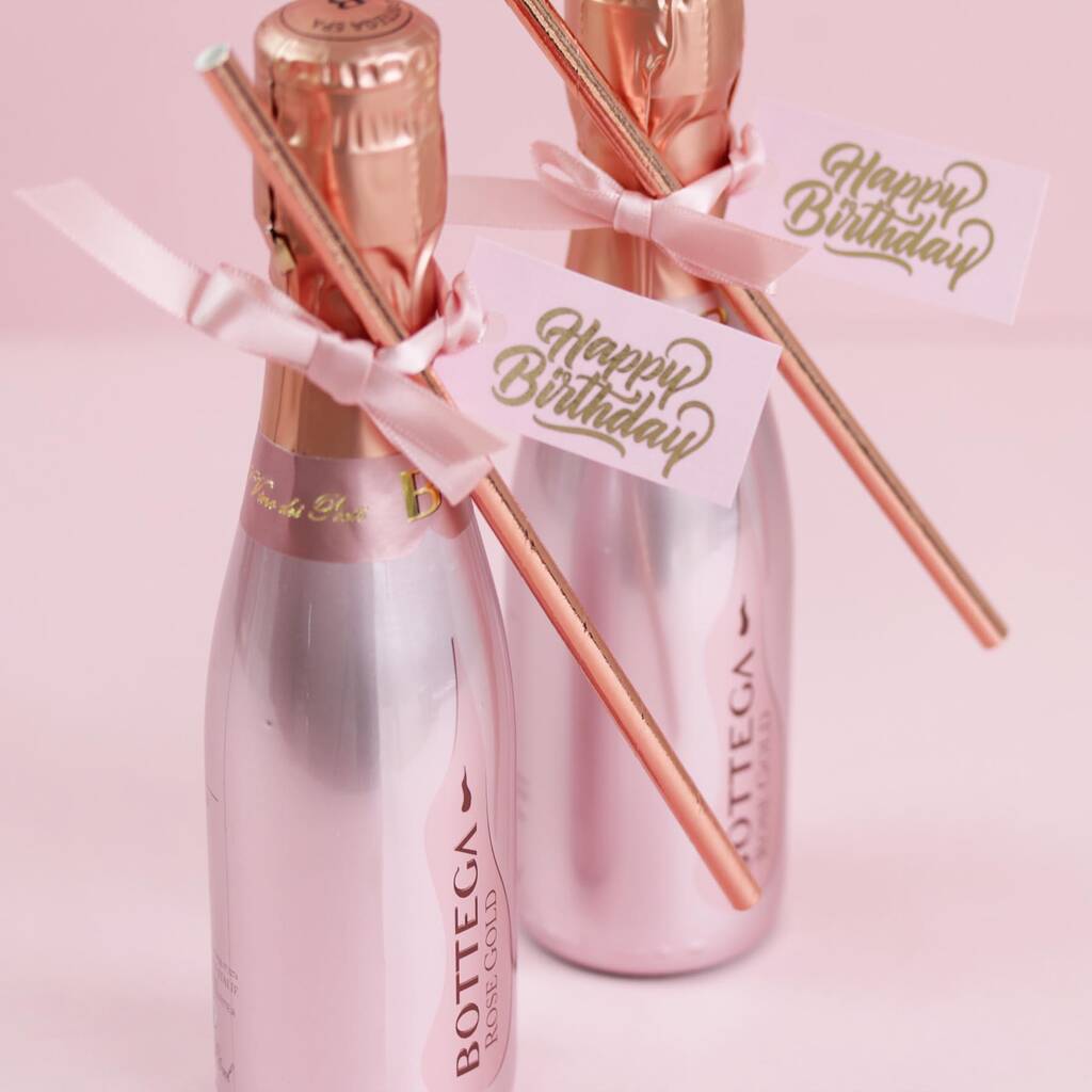 Happy Birthday Pink Prosecco Bottle For Parties, 1 of 4