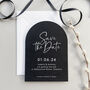 Reine Monochrome Arch Wedding Save The Date Cards, thumbnail 2 of 4