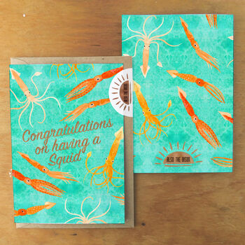 Congratulations On Having A Squid Greetings Card, 4 of 6