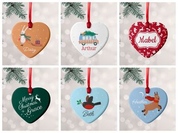 Personalised Heart Christmas Tree Decoration, 3 of 12