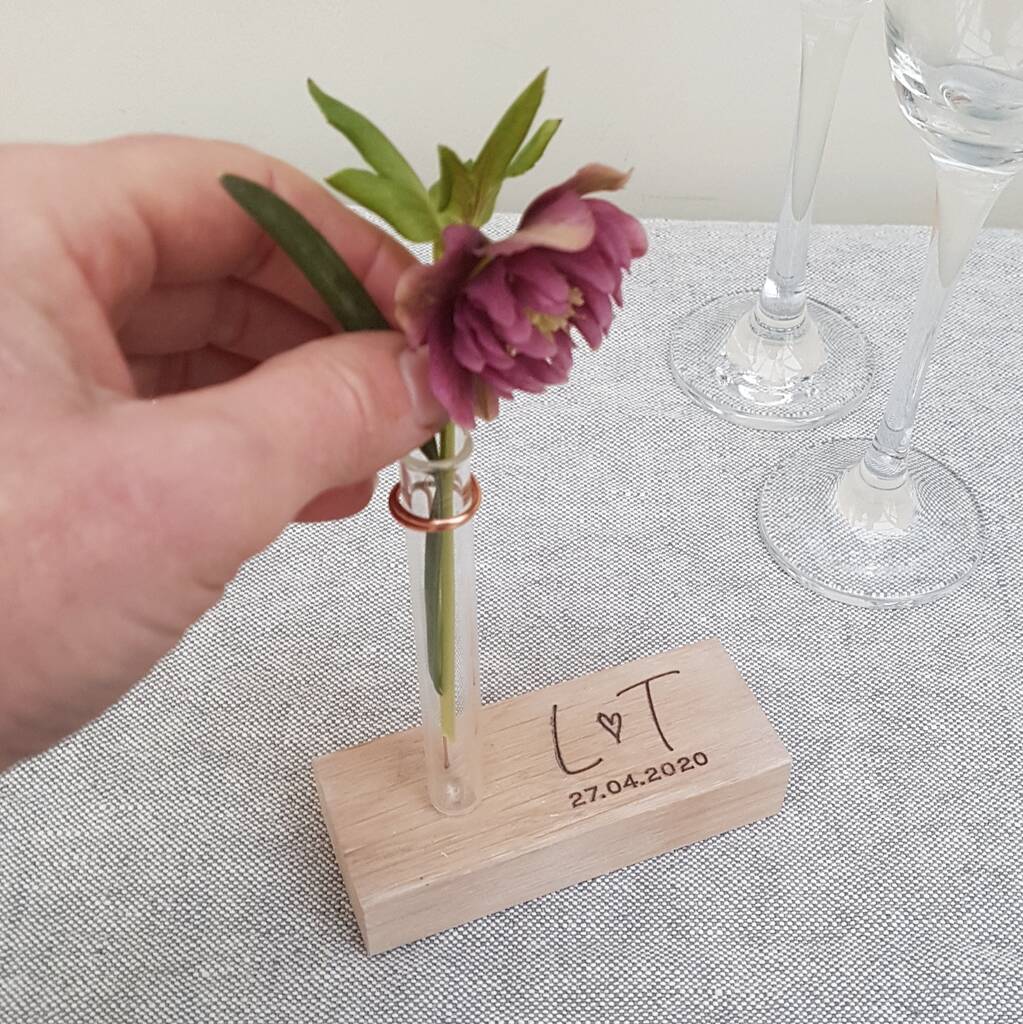 Little Personalised Engraved Bud Vase By Winning Works