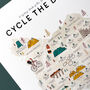 Cycle The Dales Illustrated Map Checklist Print, thumbnail 3 of 8