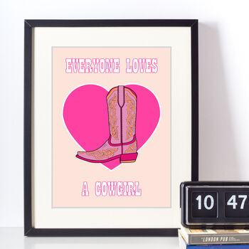 Everyone Loves A Cowgirl Art Print, 3 of 3