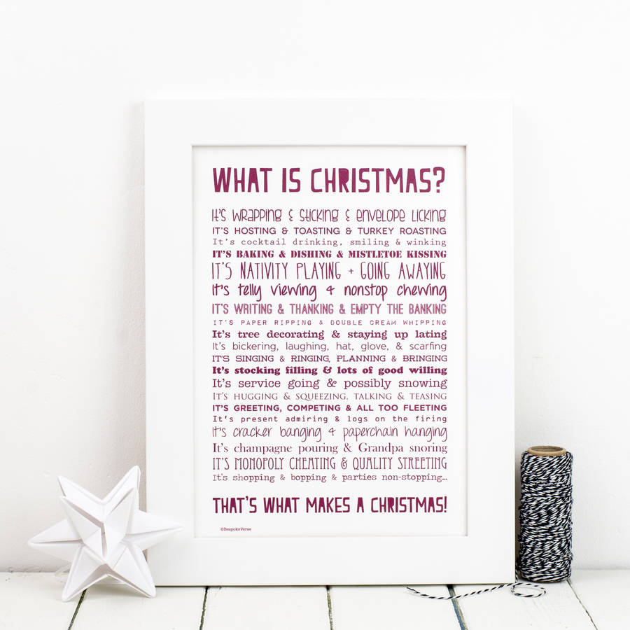 Christmas Tea Towel With Christmas Poem By Bespoke Verse 