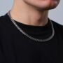 Chunky 8mm Cuban Steel Link Chain Necklace, thumbnail 5 of 8