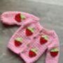 Personalised Baby/ Childrens Strawberry Cardigan, thumbnail 3 of 7