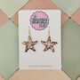 Shimmering Shore Large Starfish Glitter Resin Earrings, thumbnail 4 of 8