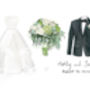 1st Anniversary Bride, Bouquet And Groom Print, thumbnail 7 of 7