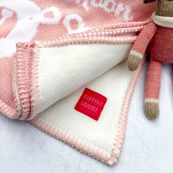 Personalised Knitted Bear Baby Blanket, 2 of 5