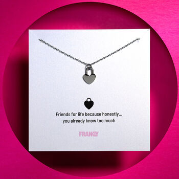 Heart Padlock Stainless Steel Friendship Necklace, 3 of 11