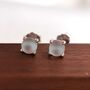 Sterling Silver Frosted Mermaid Crystal Stud Earrings, thumbnail 7 of 11