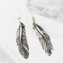 Freedom Feather Silver Statement Earrings, thumbnail 6 of 12