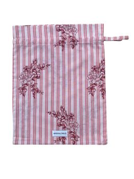 Victoria Long Sleeve Organic Pyjamas. Stripe/Rose Print, 5 of 5