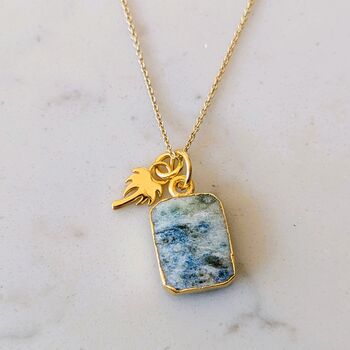 The Duo K2 Jasper Necklace, 18ct Gold Plated, 3 of 10